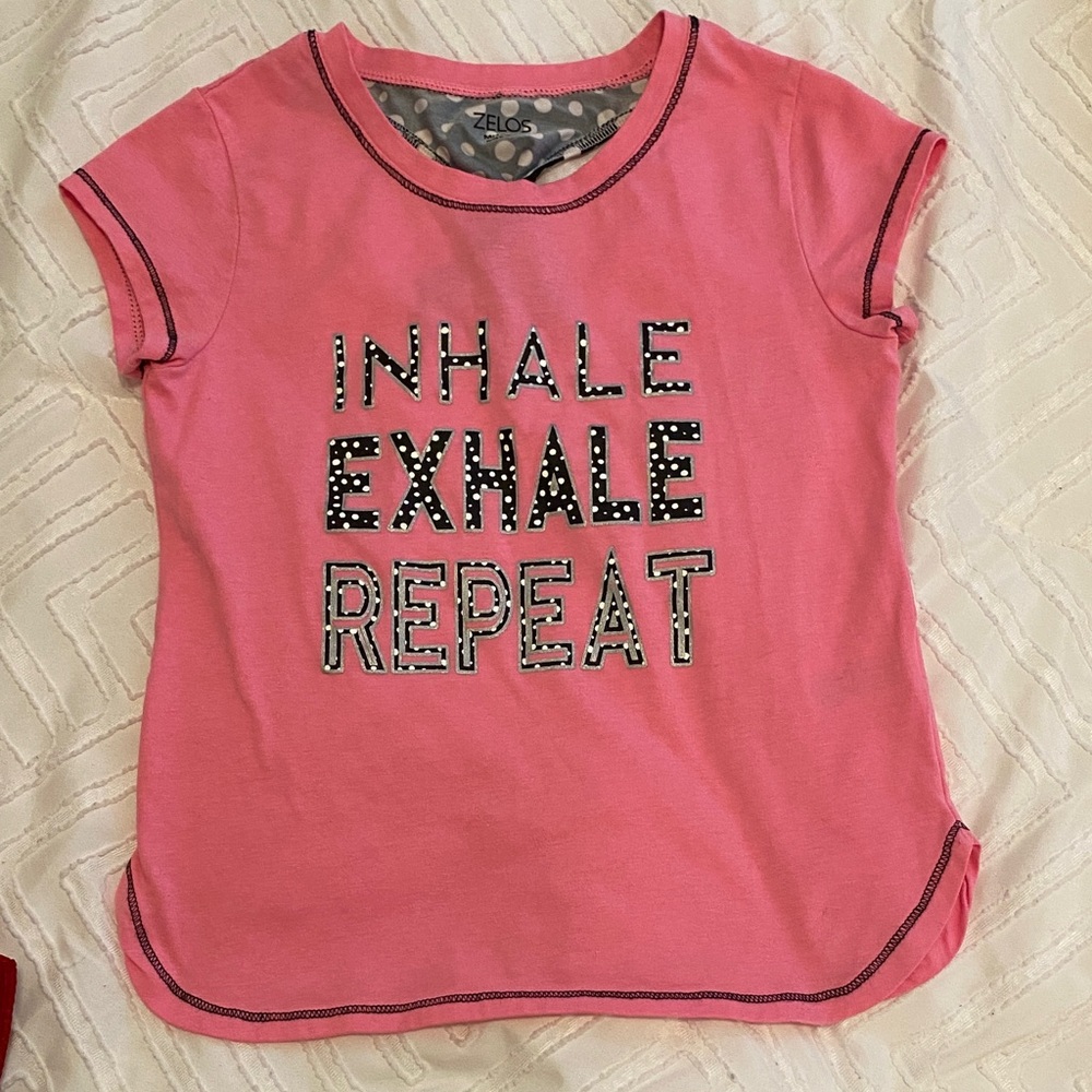 ZELOS Pink Kids Tee with Motivational Text